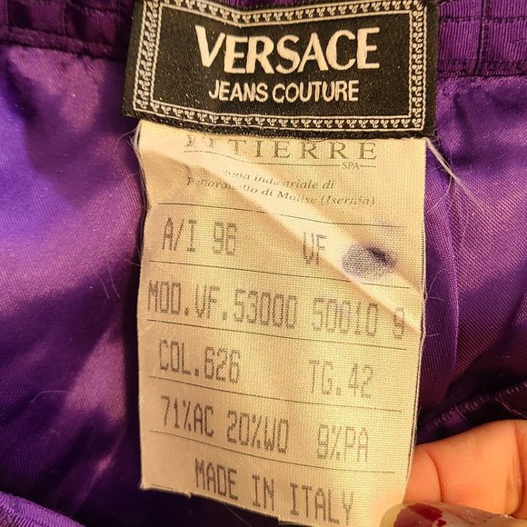 Auth NEW 1996 VERSACE PURPLE MINI SKIRT 42 IT small S size 4 - 6 - Picture 5 of 5
